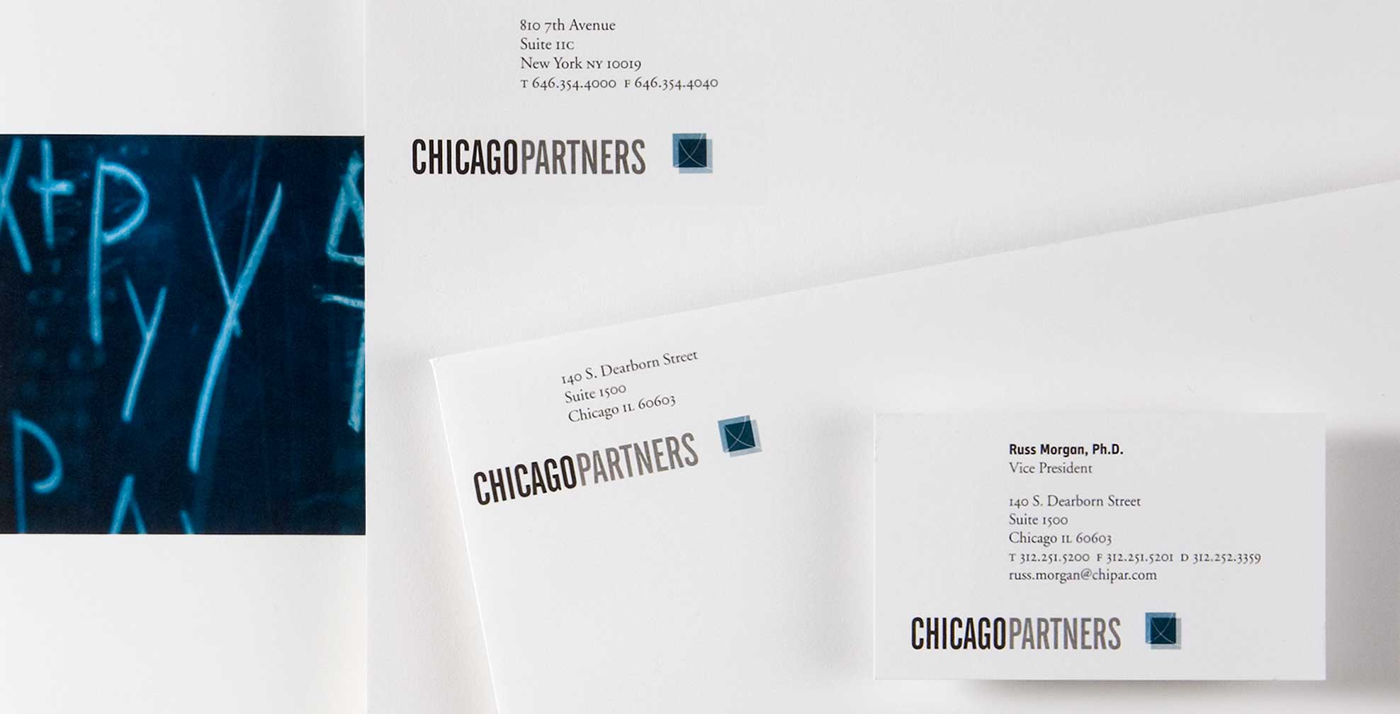 chicago-partners_stationery.jpg Art Direction by: Bart Crosby, Crosby Associates